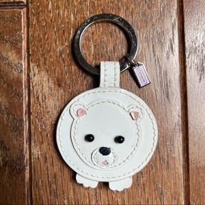 Coach Patent Leather Polar Bear Keychain